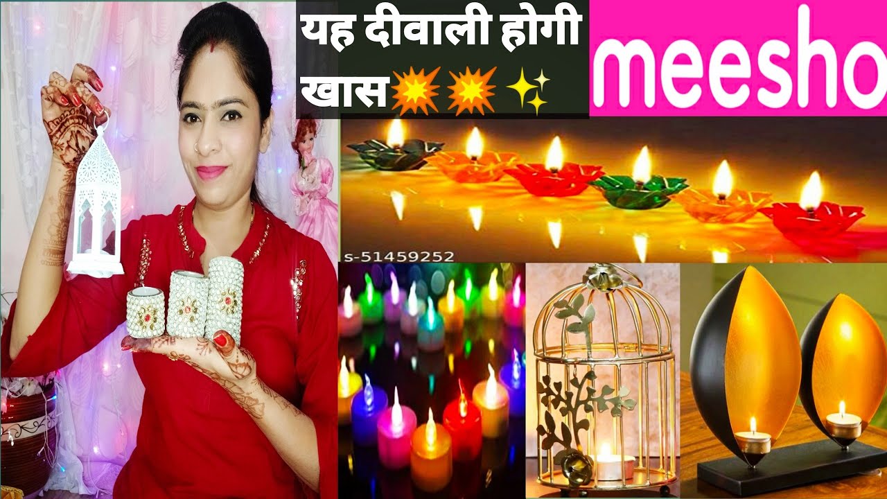Meesho Diwali Decoration🎀 Meesho Diya, Candle Holder and many more😍meesho Diwali Decor Haul😊SFT