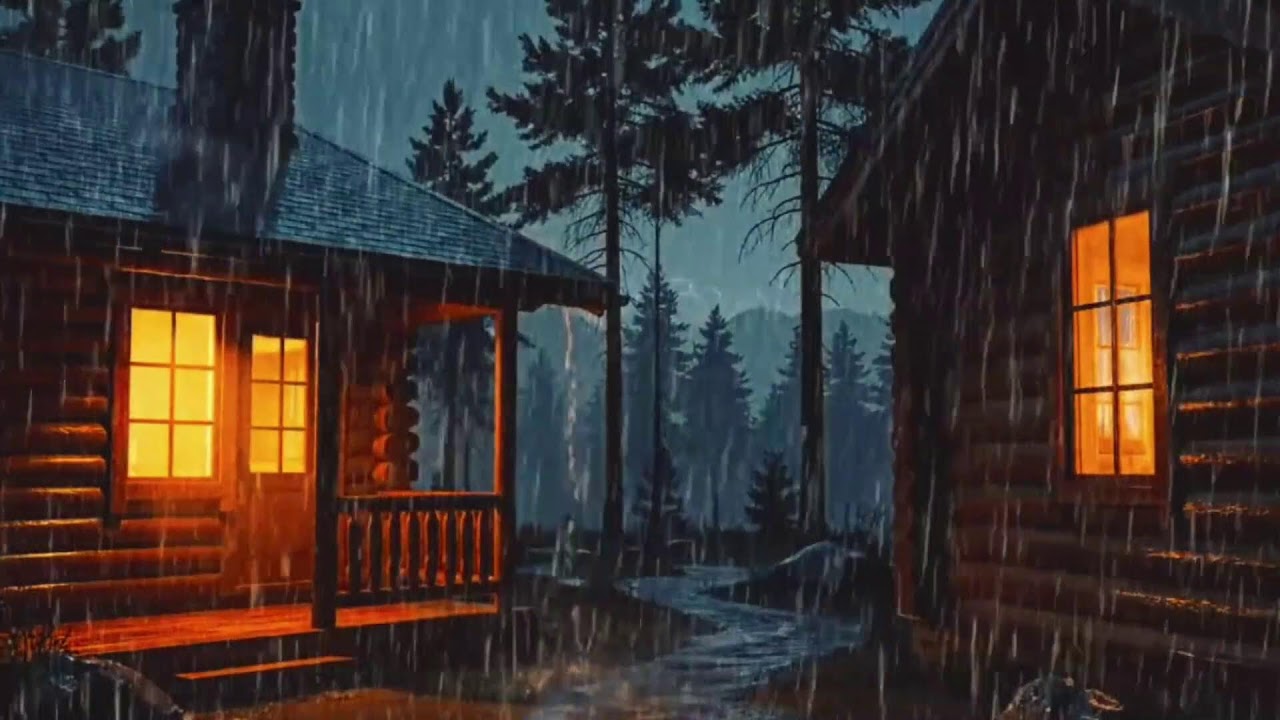Cozy House at Night | Heavy Rain & Soft Thunder Sounds for Deep Sleep | HEAVY RAIN | RAIN SOUNDS