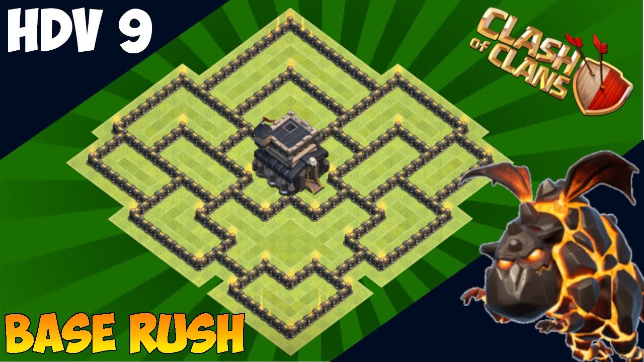 HDV 9 rush ANTI 2 ETOILES avec LIEN | MONTEZ EN TROPHEES | Clash of Clans