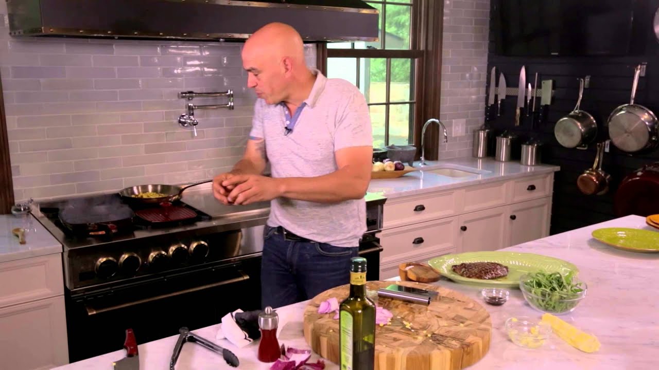 Grilled Flank Steak & Corn Bacon Salad from Chef Michael Symon and BlueStar