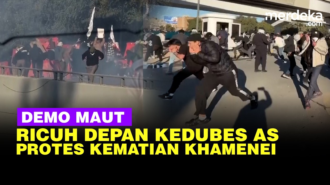 Ricuh! Demo Maut Depan Kedubes Amerika di Iraq & Pakistan Protes Kematian Khamenei Iran