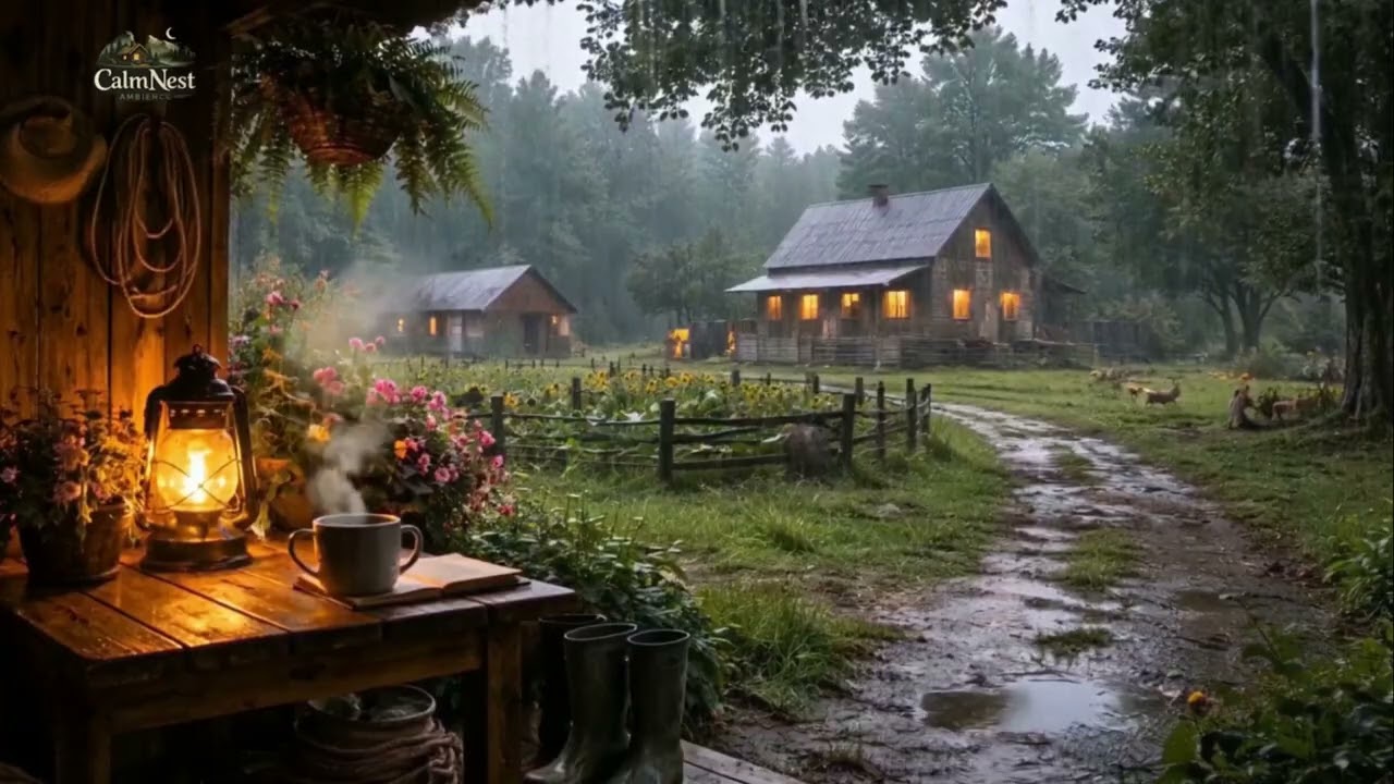 Relaxing Rain with Distant Thunder 🌧️⚡ 3 Hours Gentle Rainstorm Sounds for Deep Sleep