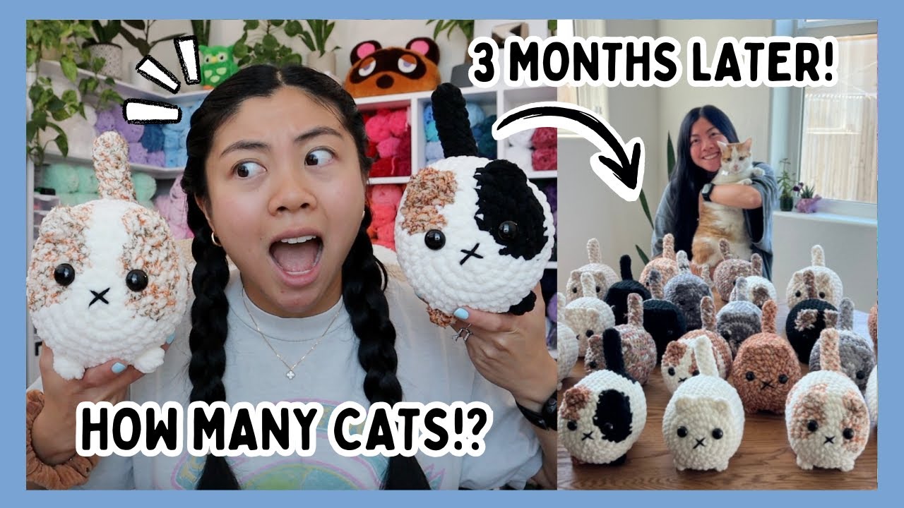 Вяжу котиков крючком уже 3 МЕСЯЦА?! 🐈 Сколько я уже связала? Вяжите и общайтесь! Кошачий челлендж...