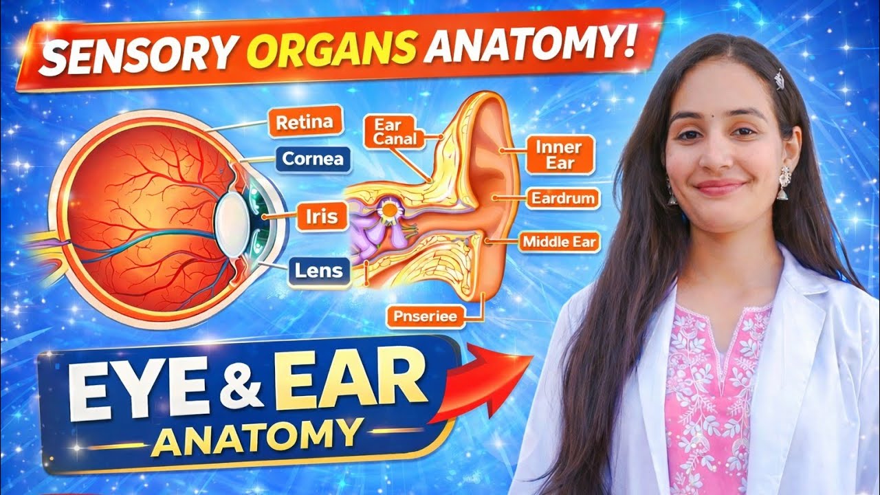 Sense Organs Anatomy (Eye & Ear) | BAMS First Prof | One Shot Revision#anatomy #bams #sensoryorgans