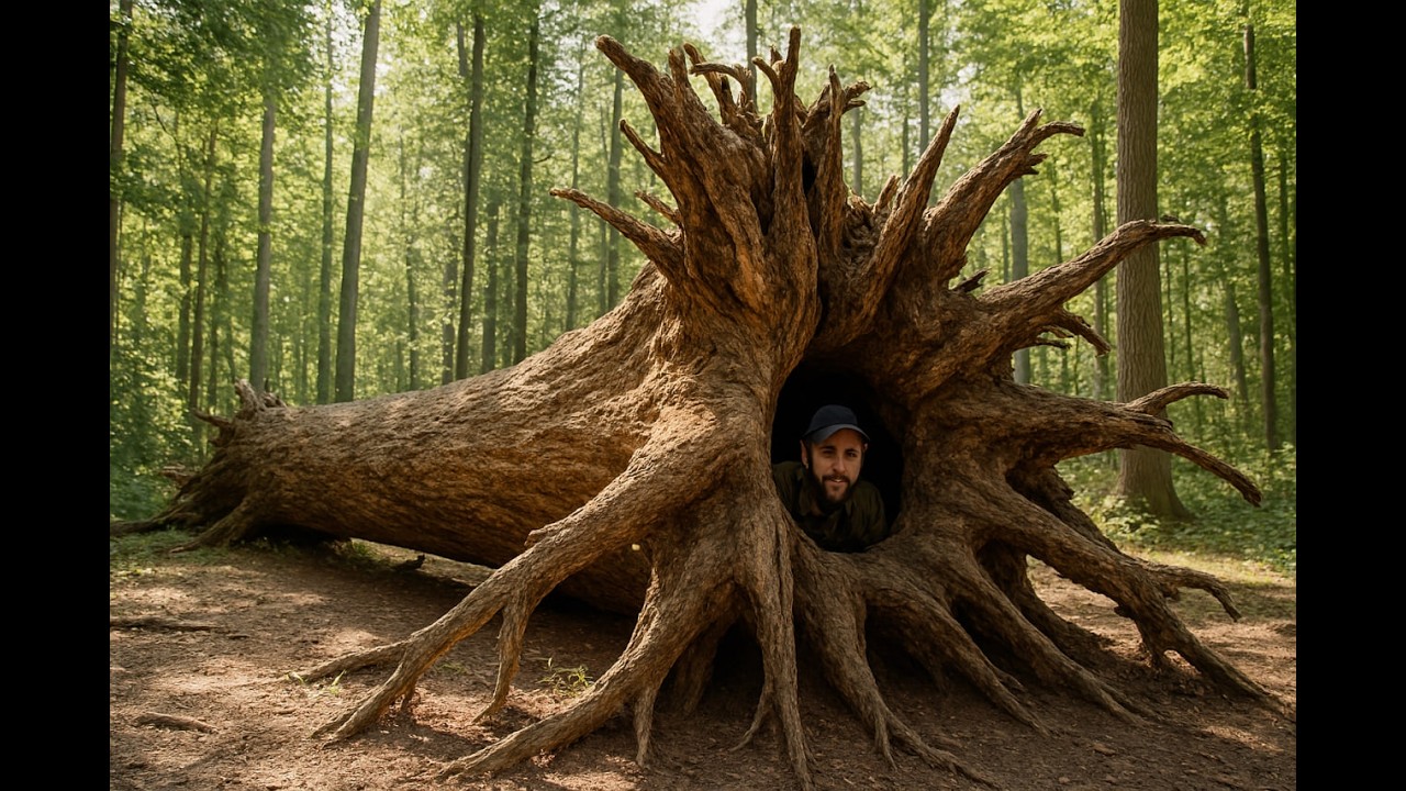 Forest Hideout: Inside a Giant Log