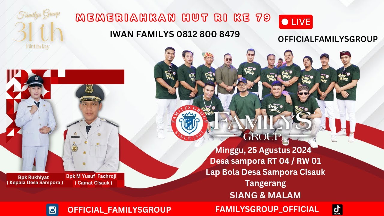 LiveStream FamilysGroup Edisi Lap Sampora Cisauk Tangerang Minggu 25 Agustus 2024(SIANG)