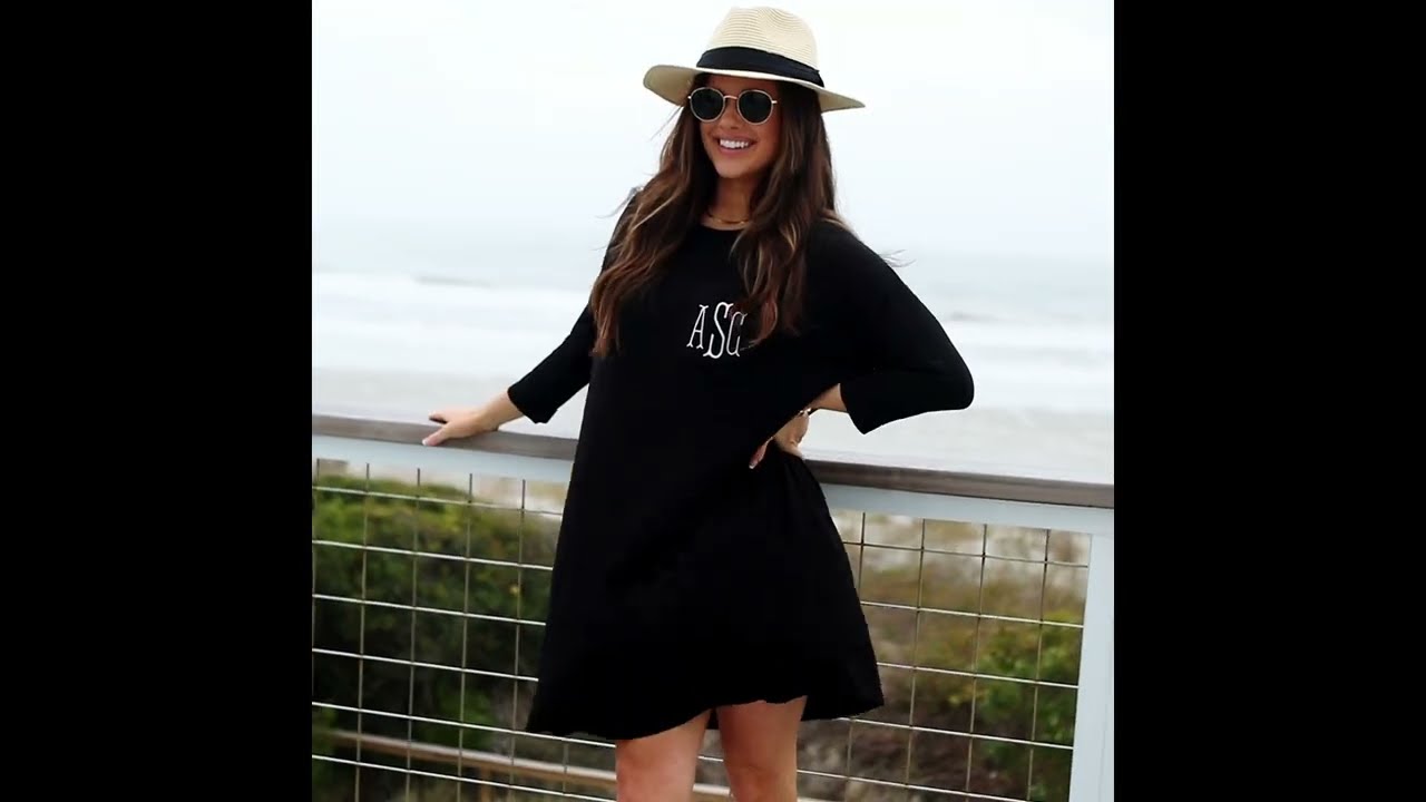 Monogrammed Dolman Sleeve Dress