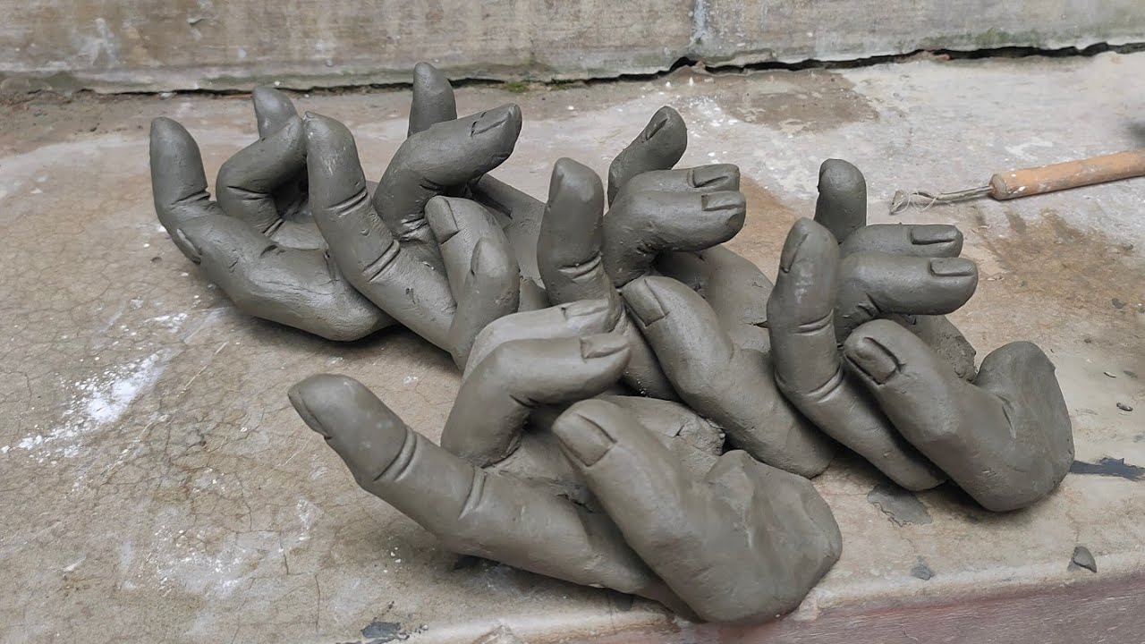 finger making process for durga idol | thakur banano | clay idol