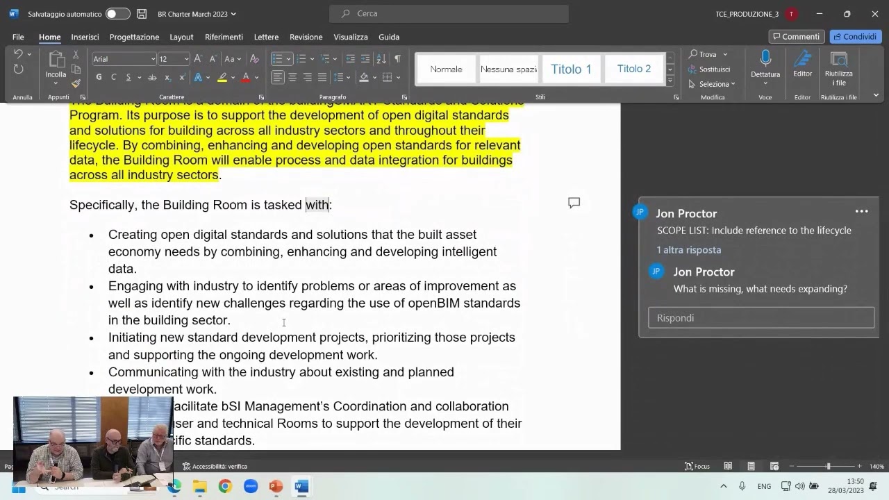 BR1 - Building Room Roadmap and Charter – review and update (working session)