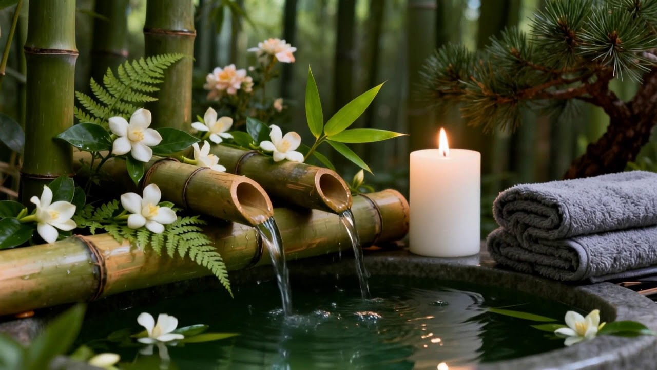 Soothing Relaxing Music 🌹 Peace of Mind, Anxiety Relief,Spa Relax Water,Relax Sleep Day Full 32