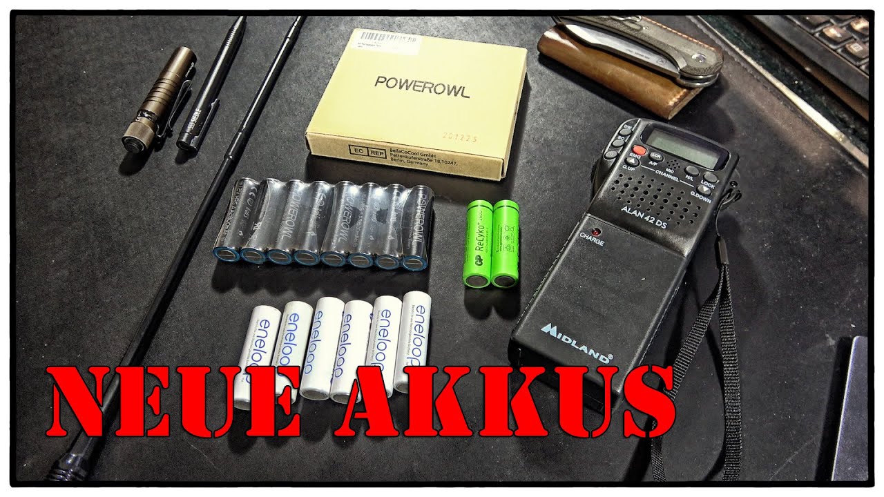 CB-Funk - Midland Alan 42 DS / Neue AA Akuus  (Powerowl) für das Handfunkgerät (Funk-Vlog-9)