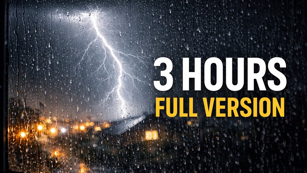 Heavy Rain & Thunder for Deep Sleep 🌧⚡ | 3 Hours of Relaxing Storm Sounds