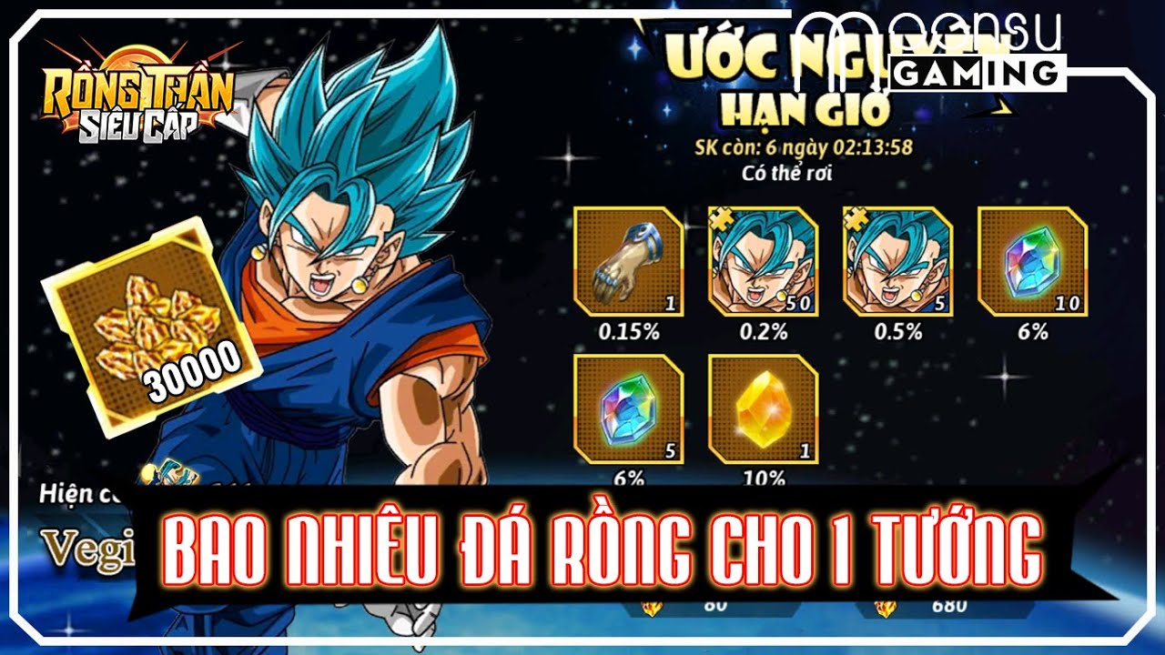 Bao Nhiêu Đá Rồng Cho 1 Con Vegito SSGSS Rồng Thần Siêu Cấp - MoonSu
