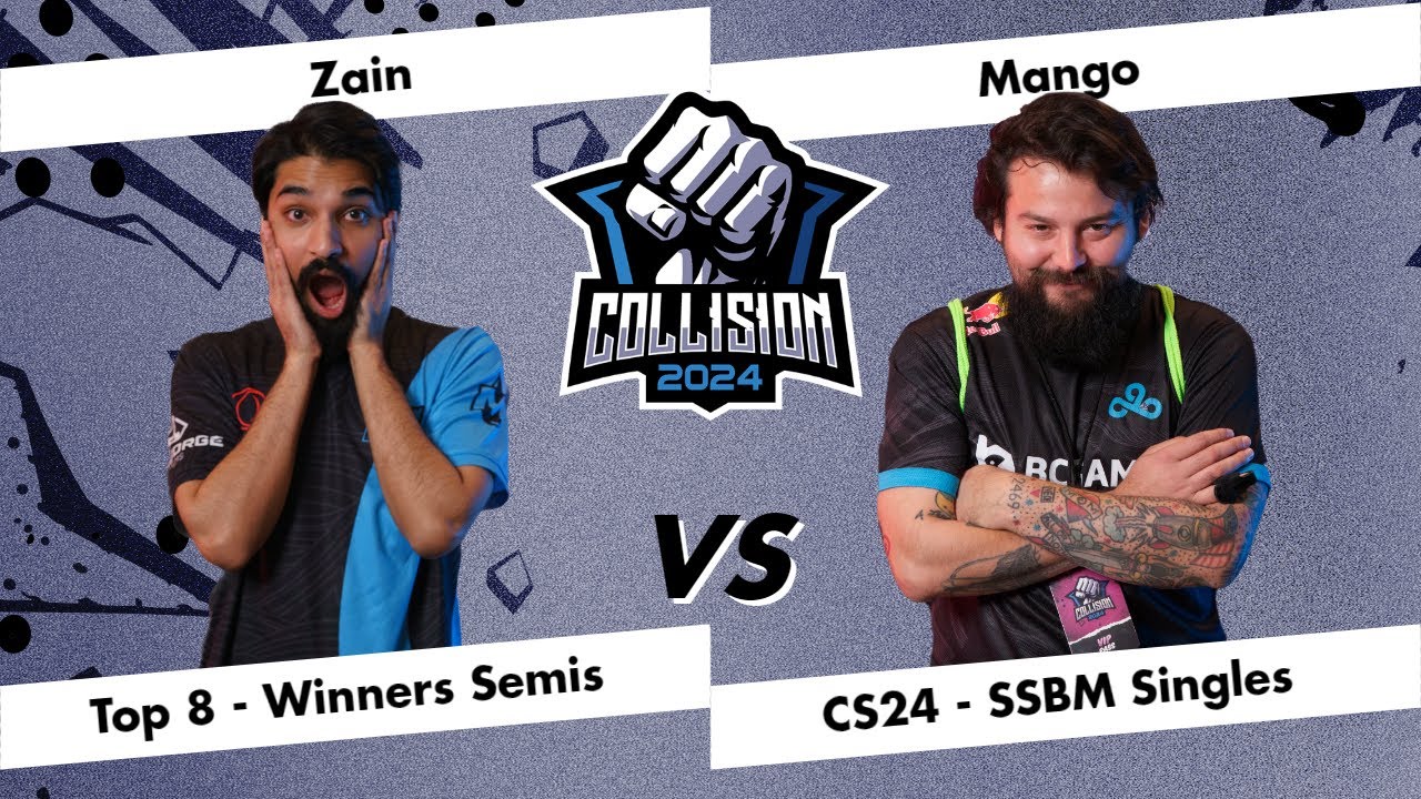 Collision 2024 - Zain (Marth) VS Mango (Falco) - Melee Top 8 - Winners Semi-Finals