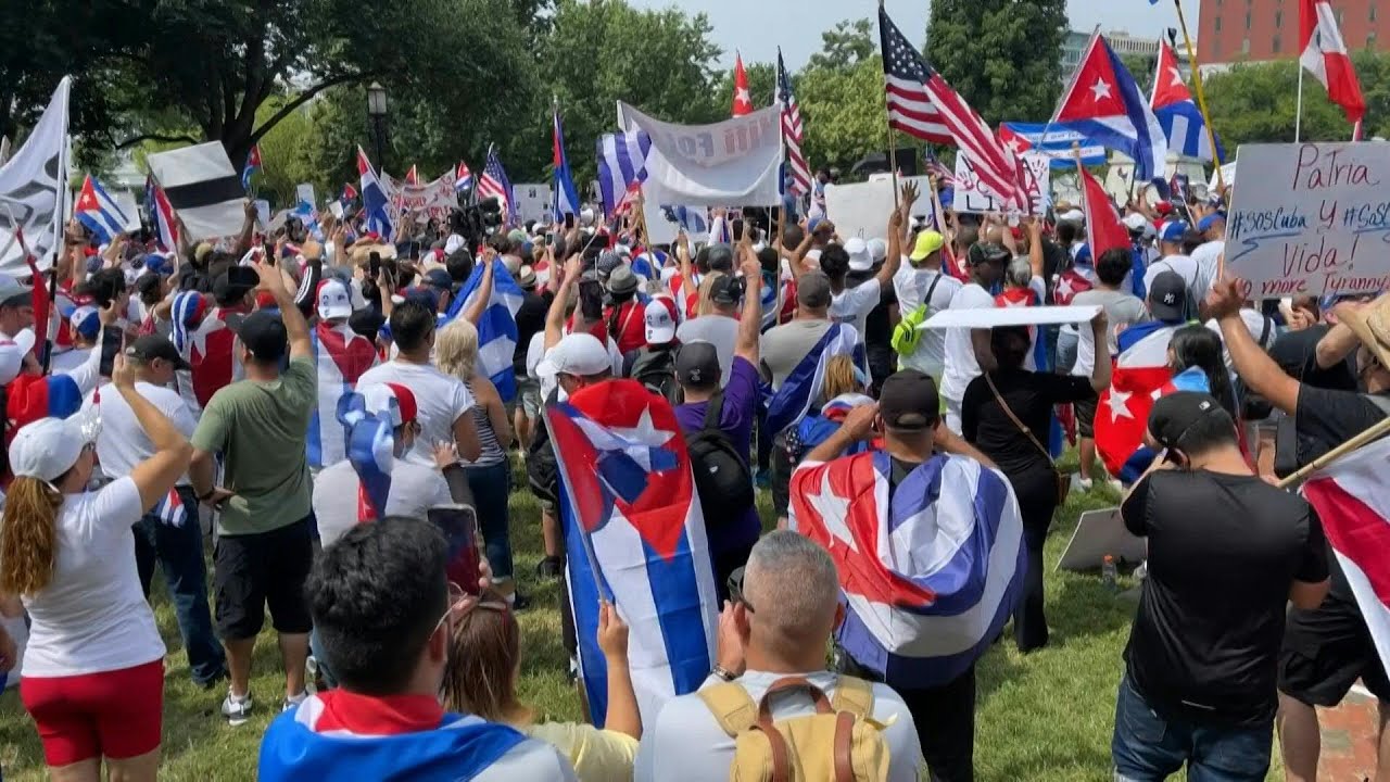 Protesters outside White House call for freedom in Cuba | AFP