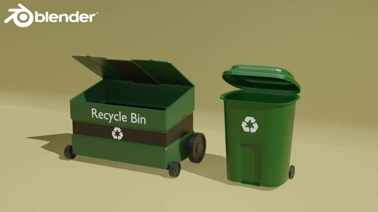 How to make trash bin in blender/beginner tutorial