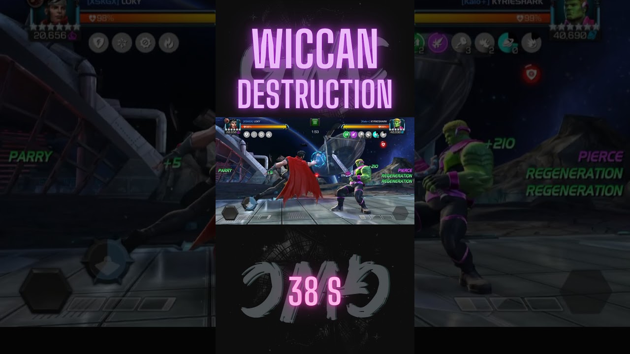 Hulkling destroyed in 35 s | Wiccan in bg #shorts #mcoc #gaming