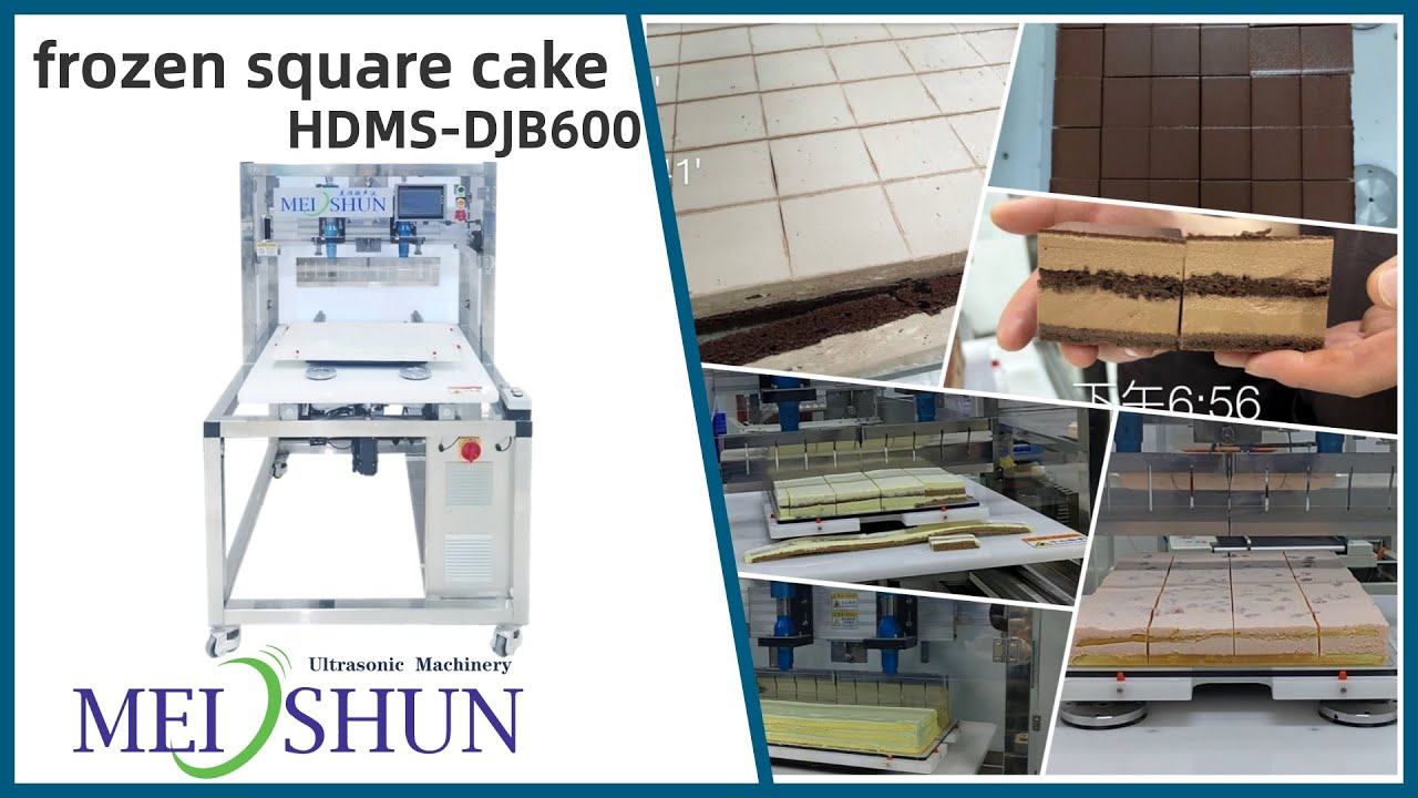 frozen square cake cutting process colleaction|freestanding model ultrasonic cutting machine|dessert