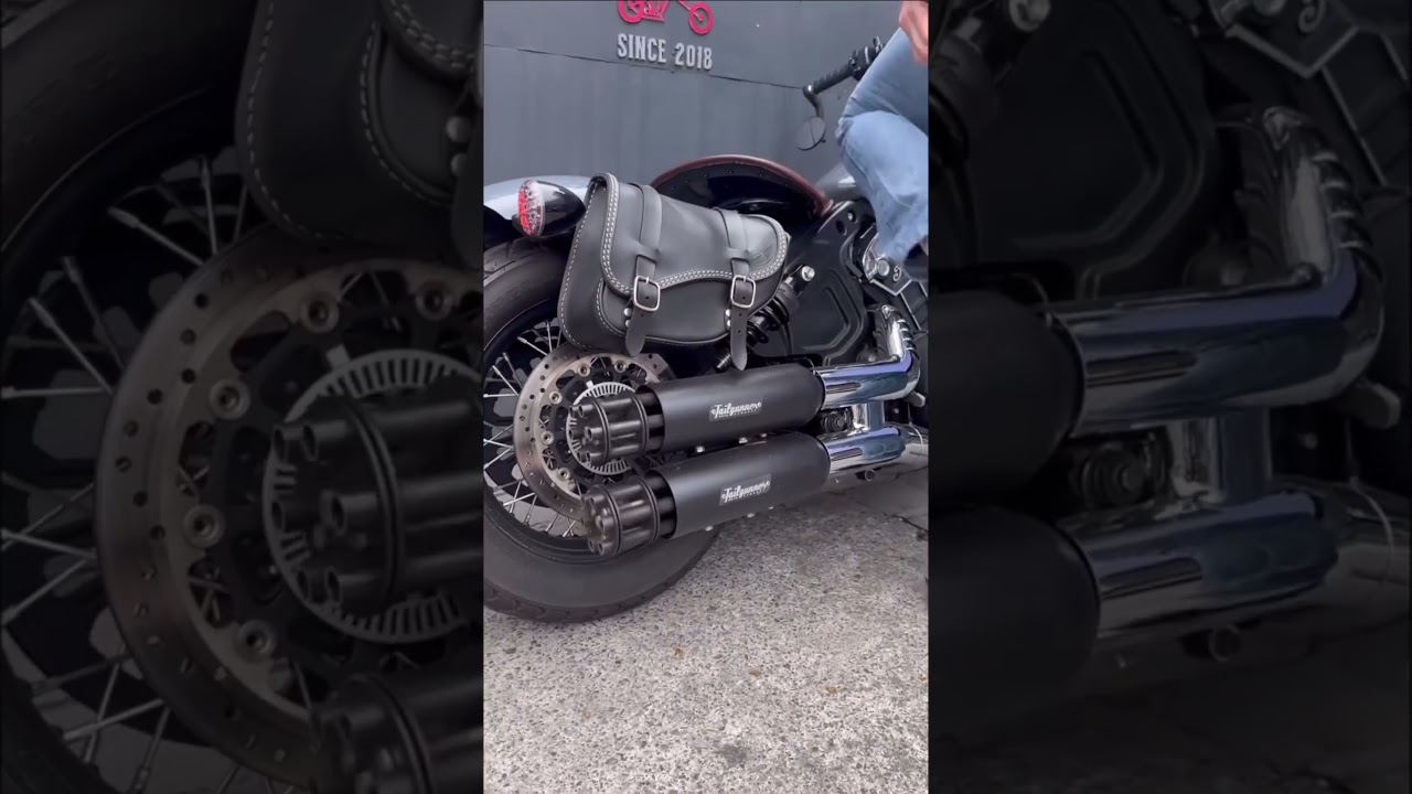 Tail Gunner Rotating Silencer Exhaust #indianmotorcycle #harleydavidson  #motorcycle #moto