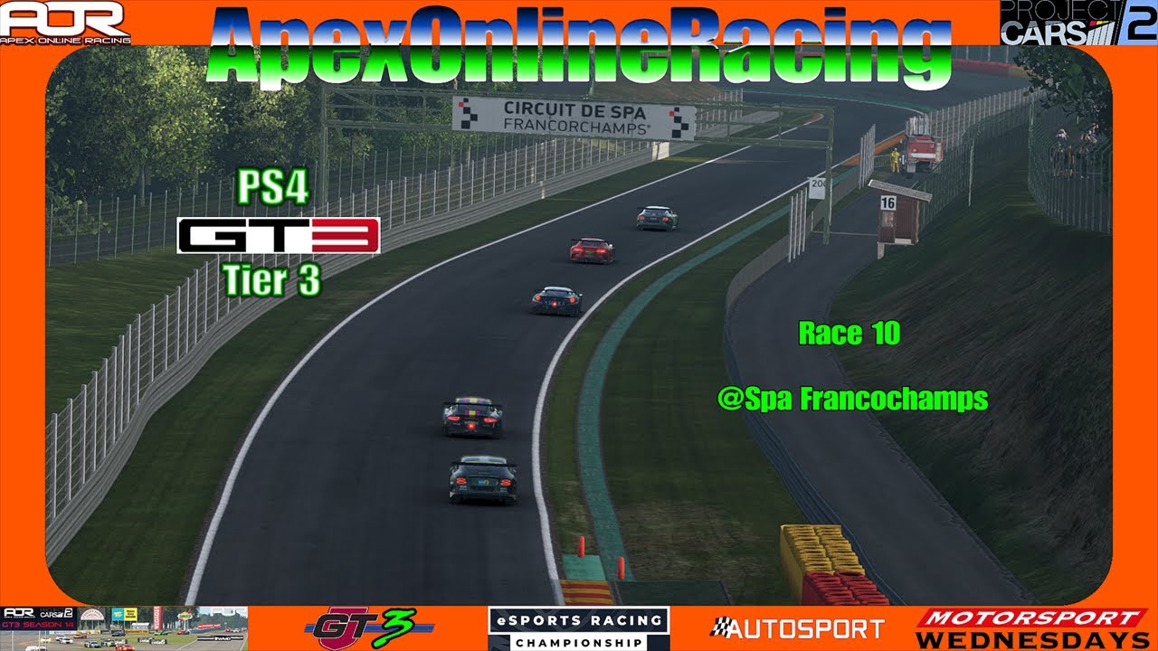 Project Cars 2 |  AOR | Ps4 | GT3's | Tier 3 | Season 14. | Race 10 - Spa Francochamps