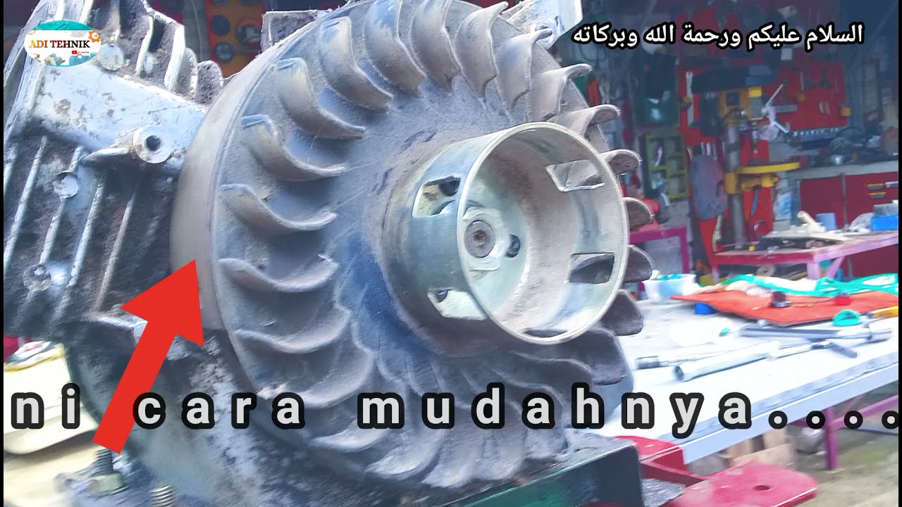 cara mudah melepas fly wheel mesin penggerak, pompa/How to remove the gasoline engine fly wheel..???