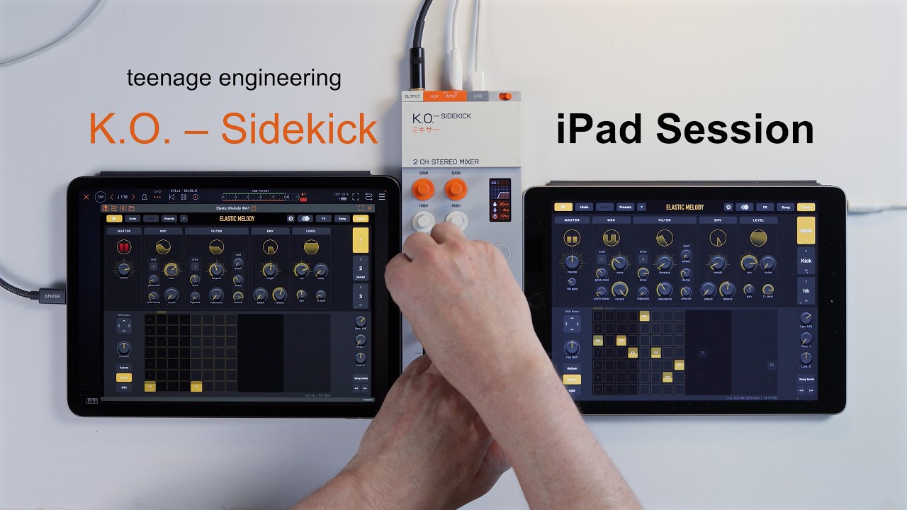 Teenage Engineering K.O. Sidekick with two iPads &mdash; Live Jam