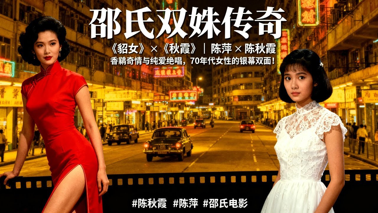 【邵氏雙姝傳奇】《貂女》×《秋霞》｜陳萍×陳秋霞｜香豔奇情與純愛絕唱，70年代女性的銀幕雙面！#陳秋霞 #陳萍 #邵氏電影