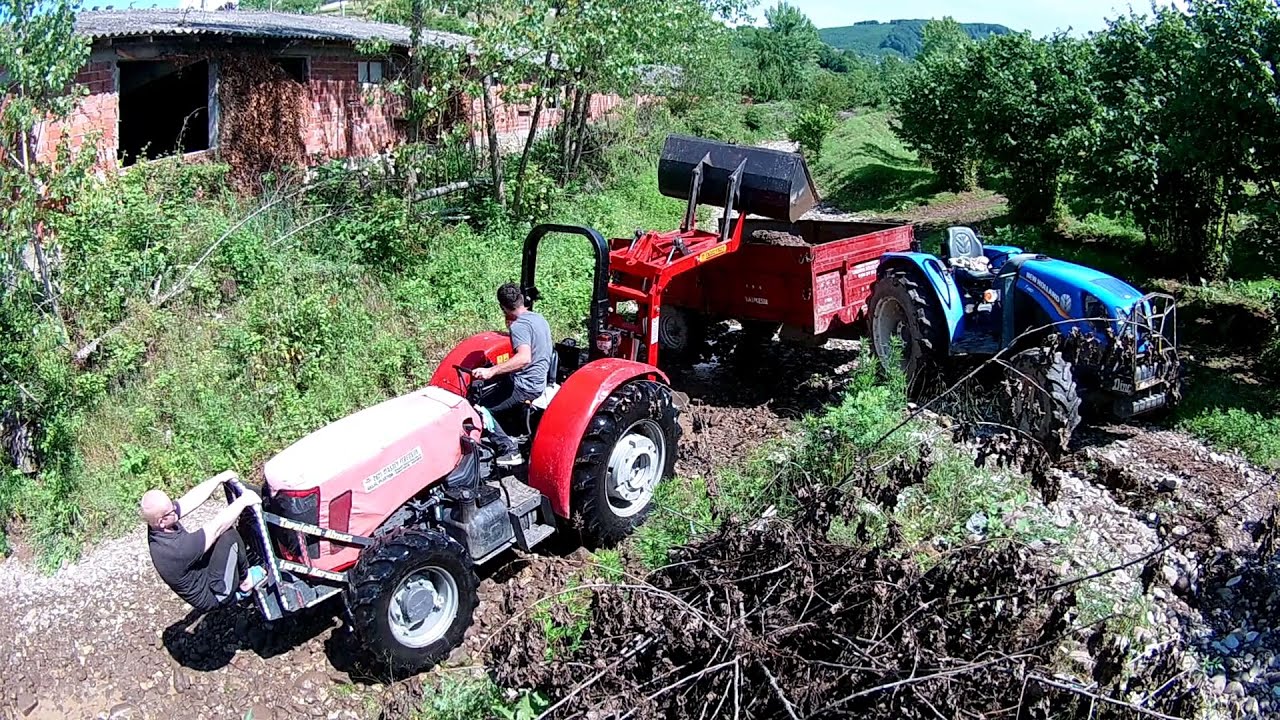 Asistan kepçe ile çakıl dolduruyoruz Massey ferguson 2625 dolduruyor New holland t480s taşıyor