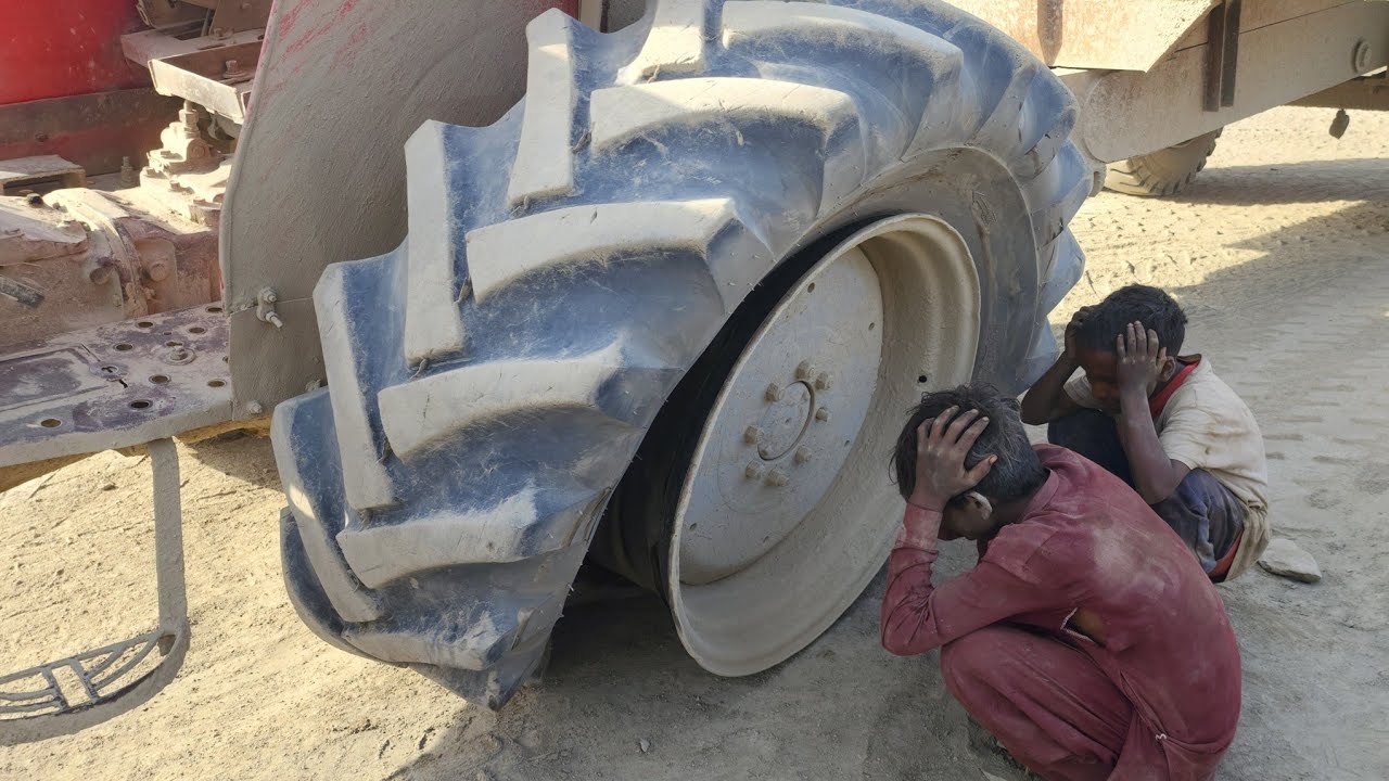 Massive Tire Recovery: Massey Ferguson 375 Mountain Repair & Rescue 