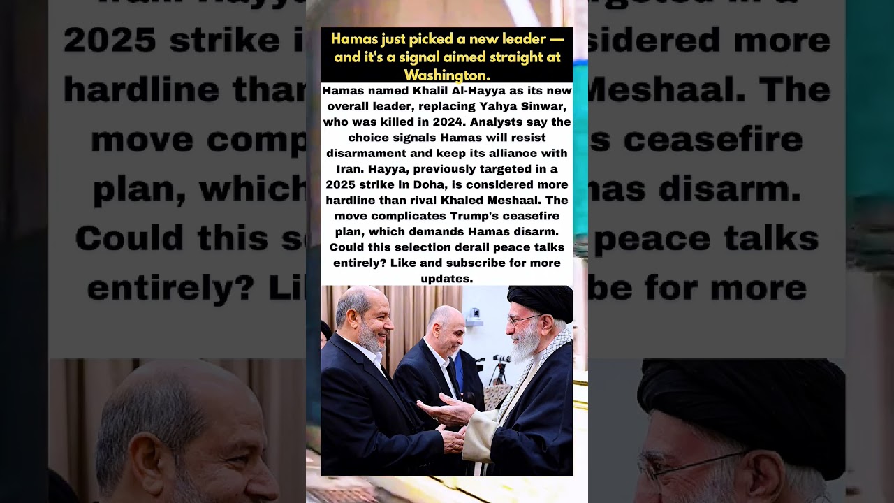 BREAKING: Hamas Picks Hardline Leader &mdash; Is Peace Now at Risk?