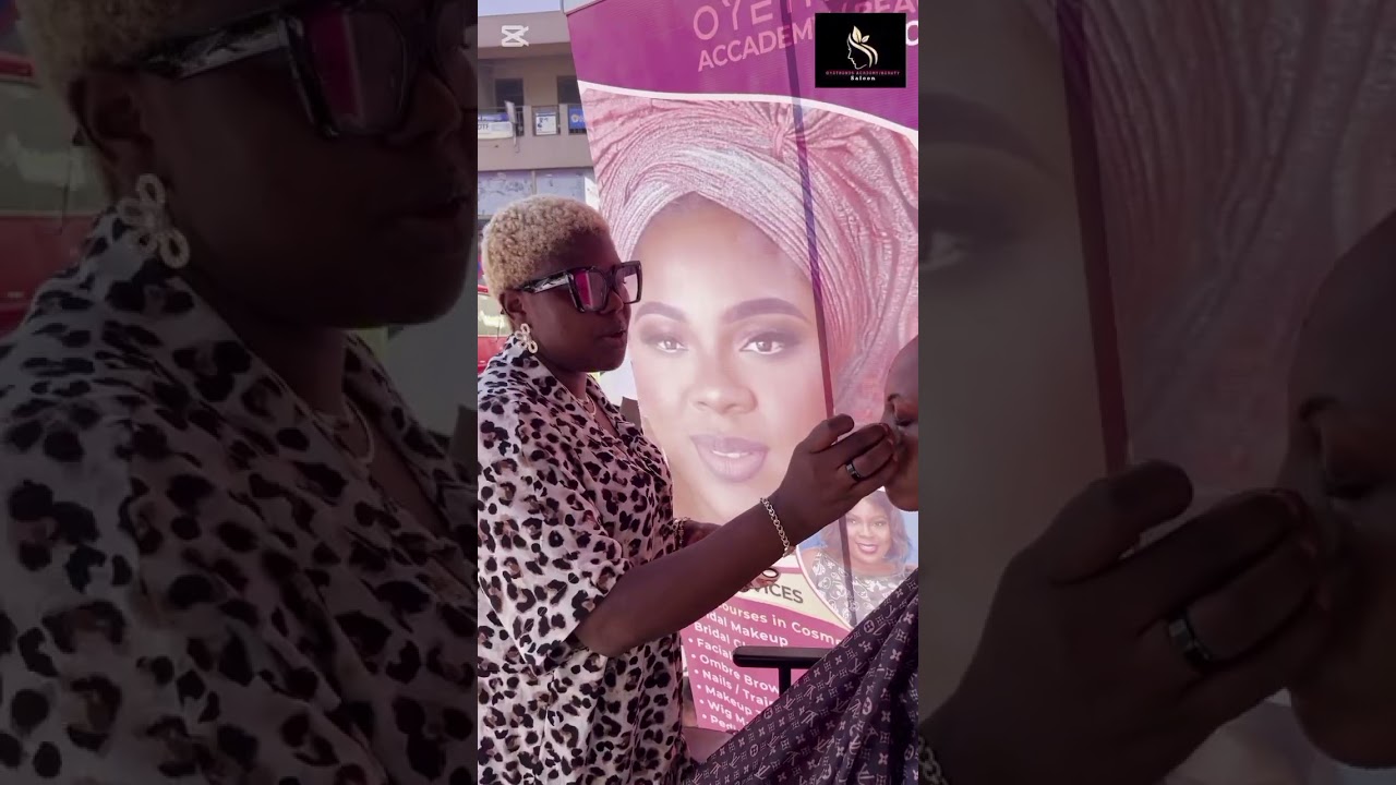 Ashaiman market was the location,her transformation was soo amazing. She has never done makeup befor