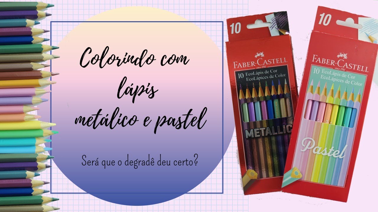 Colorindo com lápis METÁLICO e  PASTEL ***Será que o degradê deu certo?*** 🤔🧐