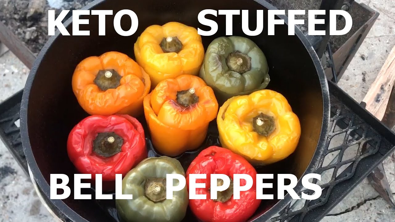 Dutch Oven Keto Stuffed Bell Peppers - Cast Iron Wednesday