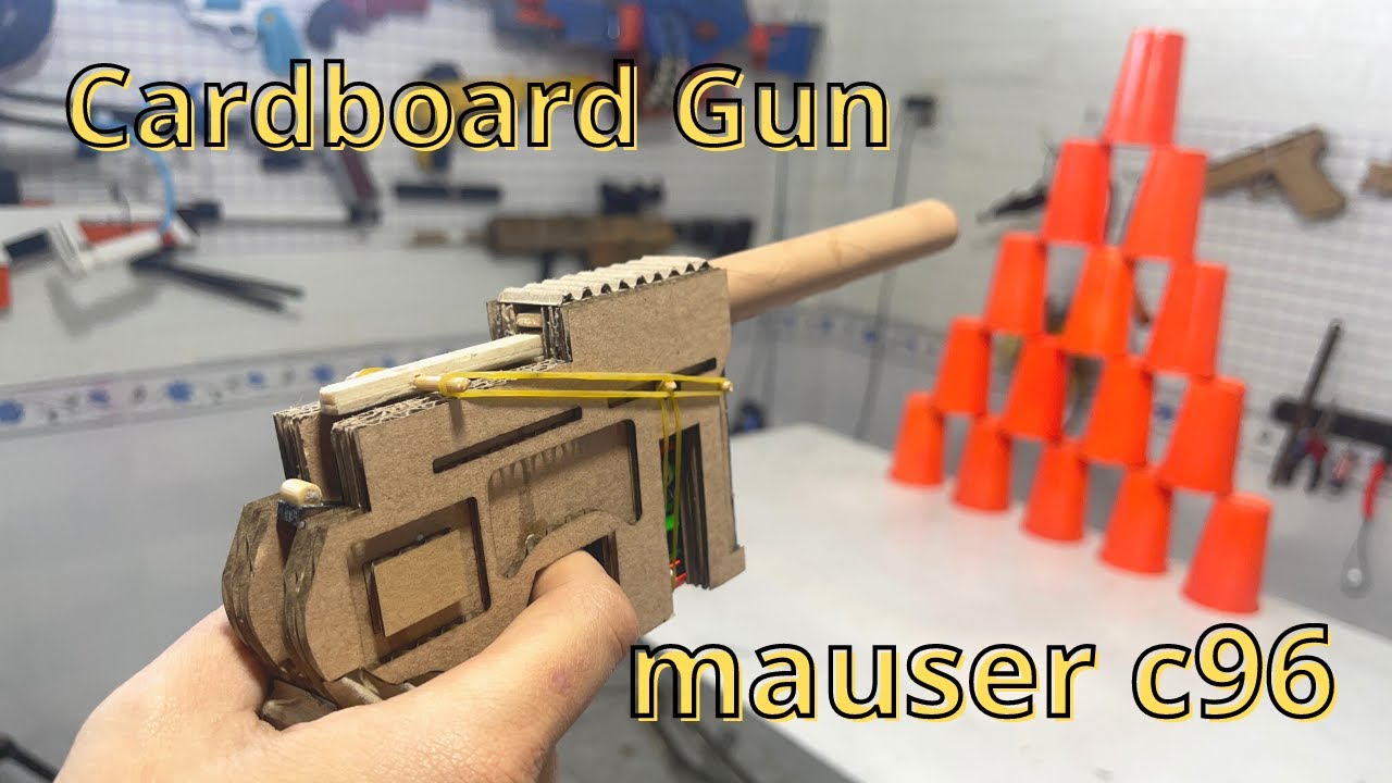 How to Make Cardboard Gun (Very Simple ) - Mauser C96 - HTM Toys
