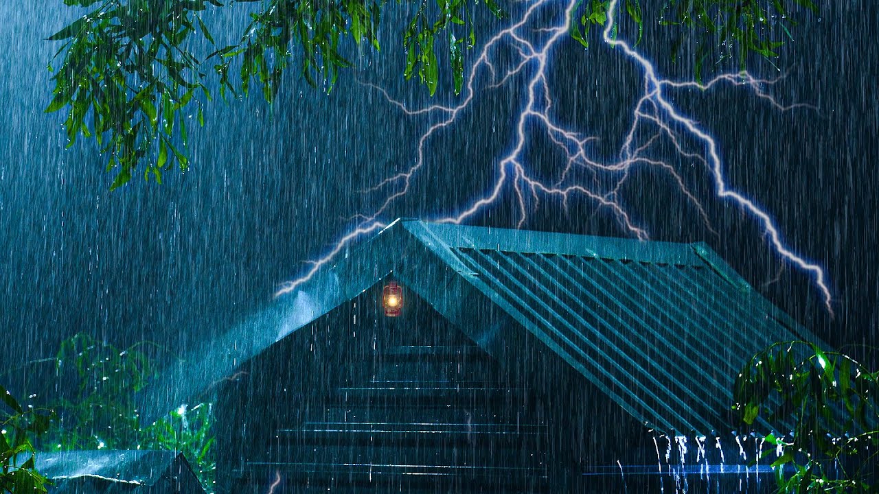 Drift into Deep Sleep with the Sound of Heavy Rain and Thunder on a Tin Roof