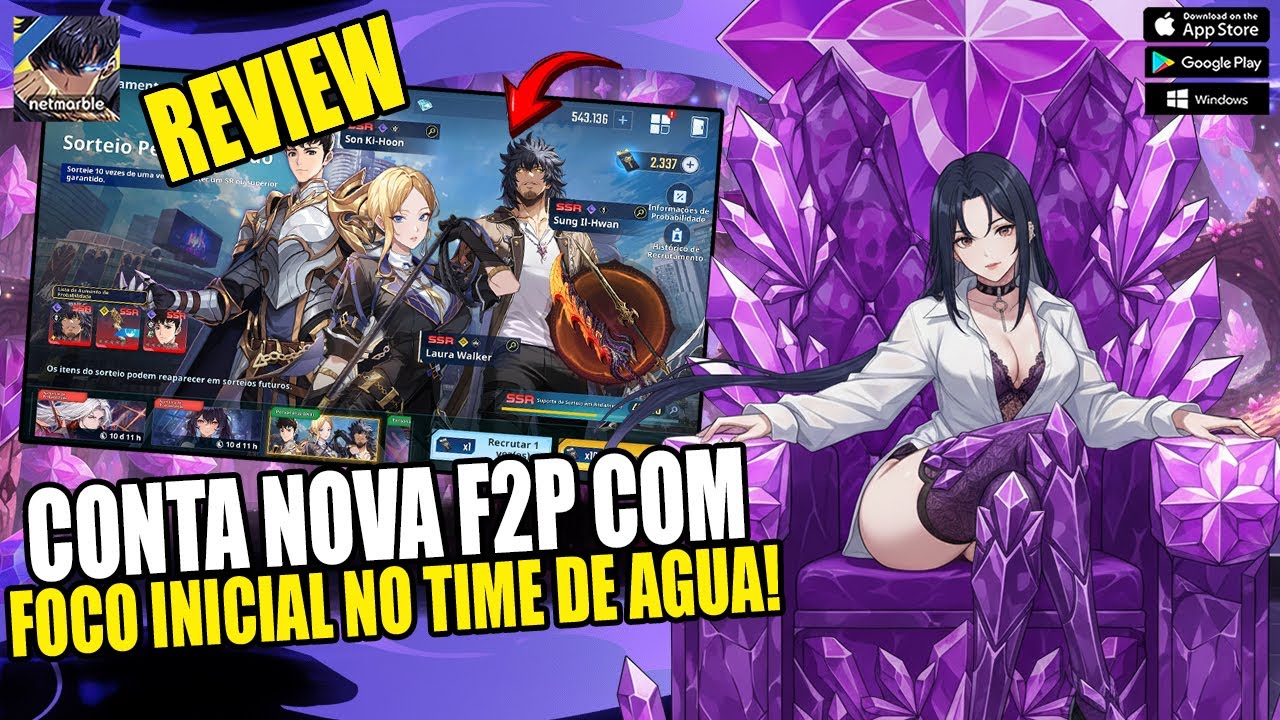 REVIEW DA MINHA CONTA NOVA F2P “REROLL“ COM 500K DE NUCLEOS E 2K DE TICKETS - SOLO LEVELING ARISE