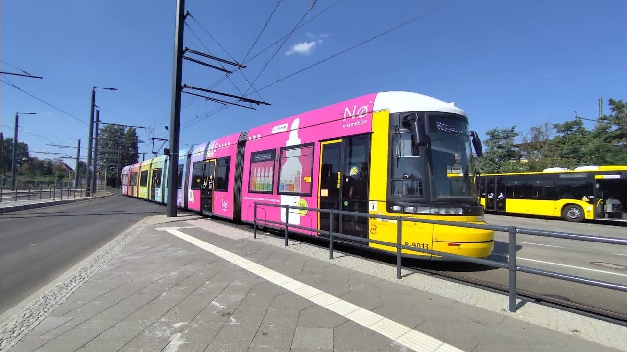 Tram Berlin 50 von Goyotstrasse bis Virchow Klinikum komplette Linie