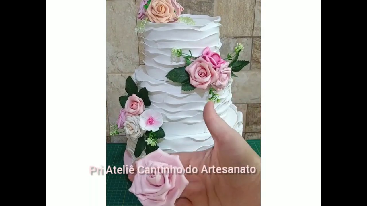 Diy - Bolo Fake Casamento - Estilo Ruffle / Naked Cake Fake  🌺