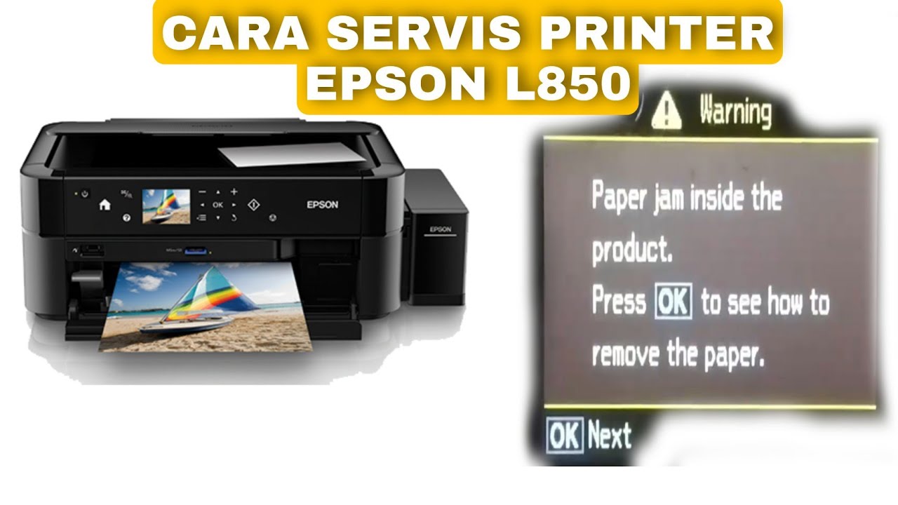 Printer Epson L850 Paper Jam Inside The Product  Press Ok, To See How To Remove The Paper