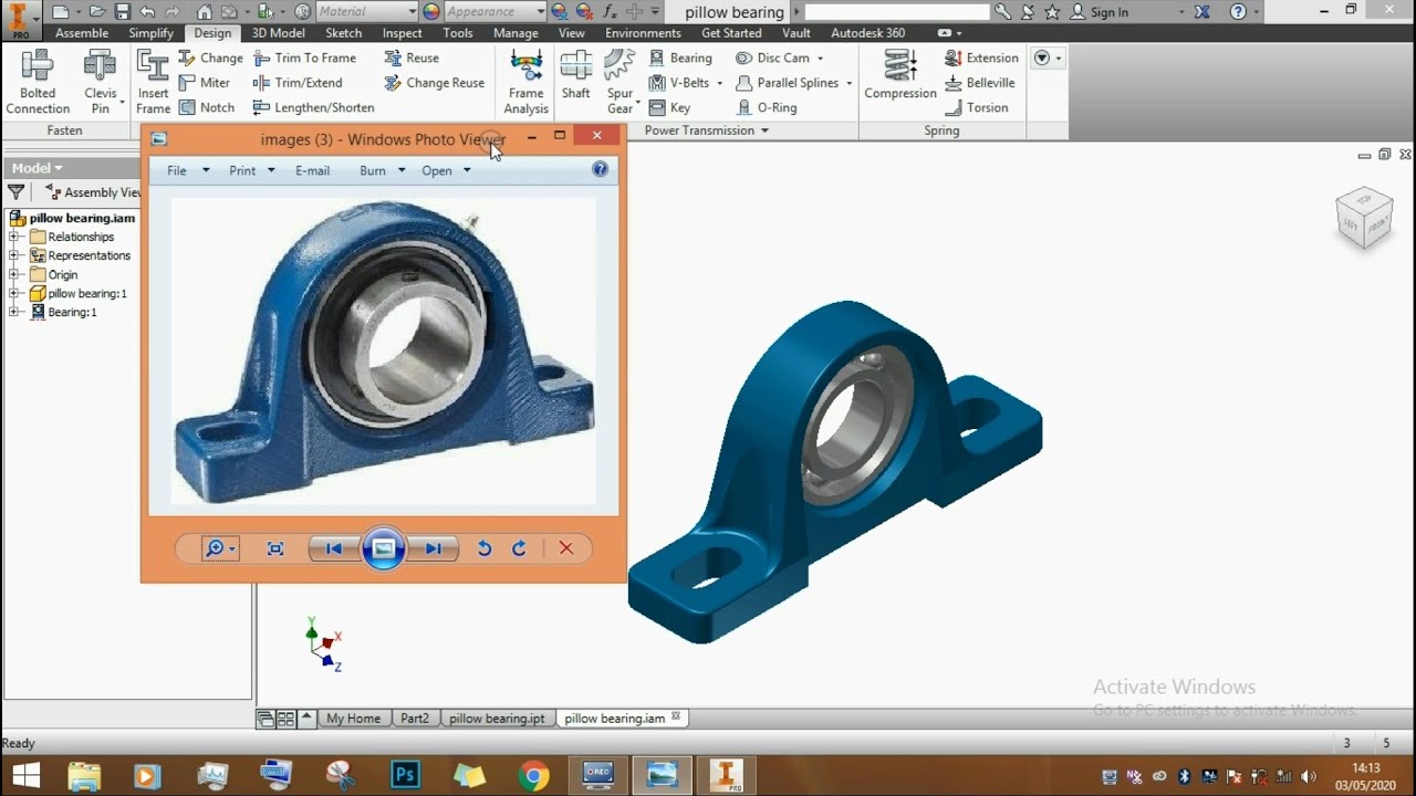 TUTORIAL MEMBUAT PILLOW BEARING - AUTODESK INVENTOR