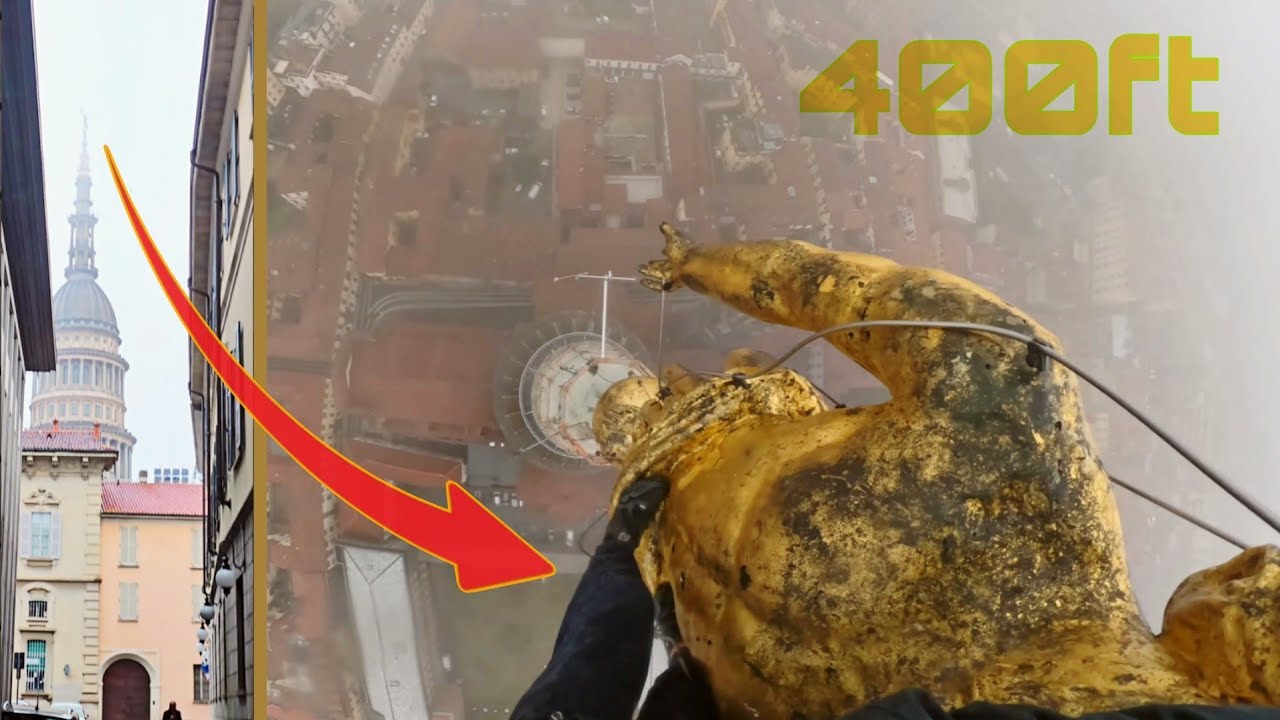FREECLIMBING NOVARA CATHEDRAL IN RAINY WEATHER!