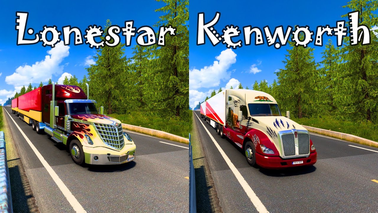 ETS2 - International Lonestar vs Kenworth T680 - Drag Race