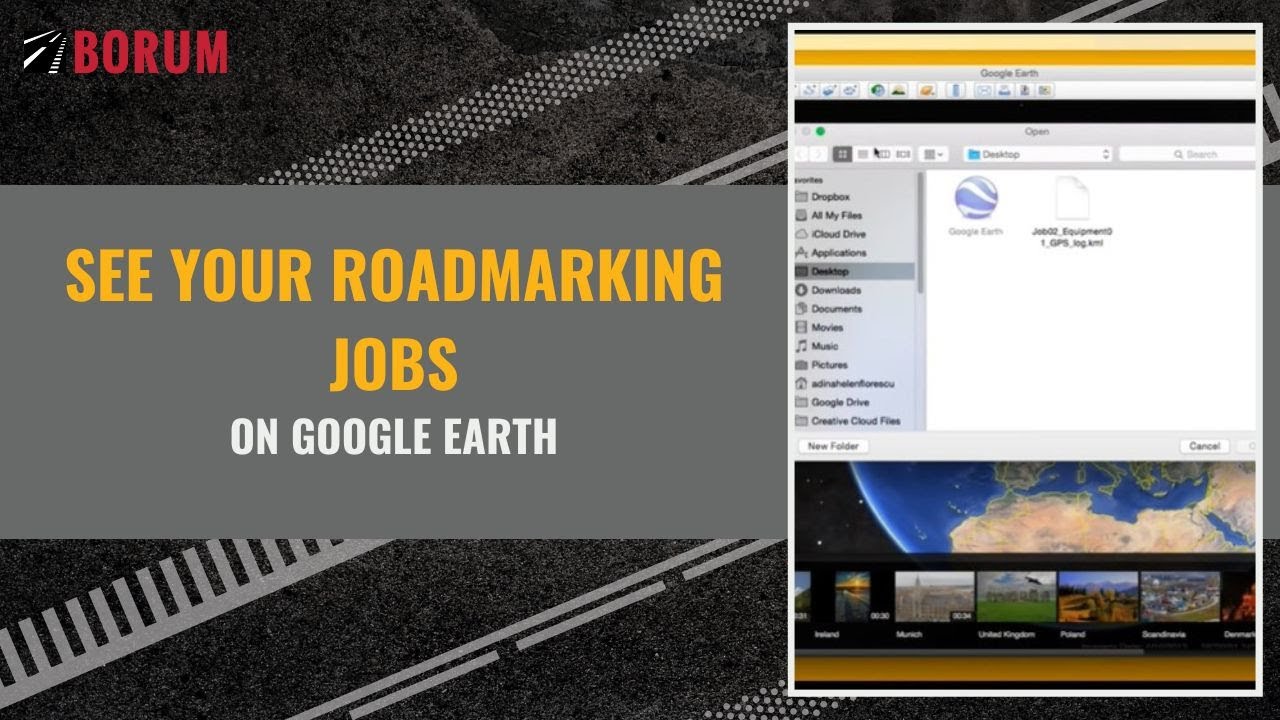 See your roadmarking jobs on Google Earth
