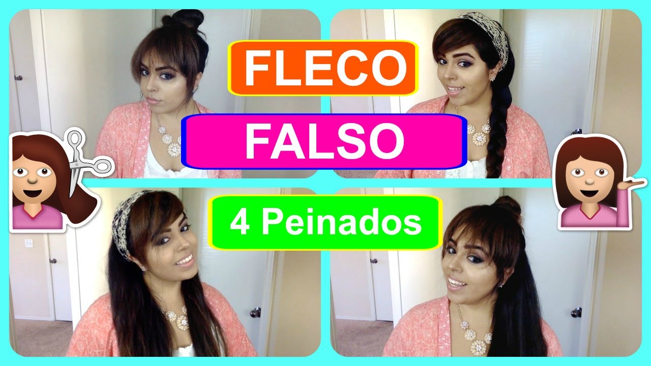 Como Tener Fleco Falso | 4 Peinados | Sin Cortar | Sin Extensiones
