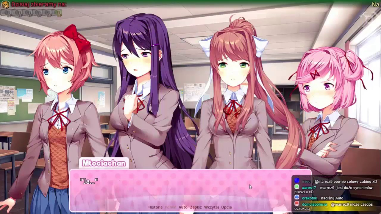 FUNNY MOMENTS - MŁOTECZKA WYRYWA DZIOŁCHY W DOKI DOKI LITERATURE CLUB