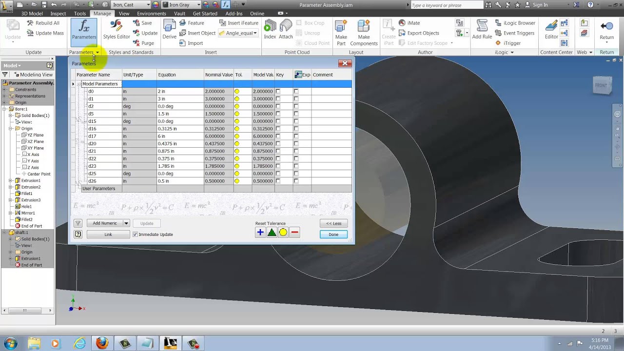 Как использовать связанные параметры для управления деталями в Autodesk Inventor