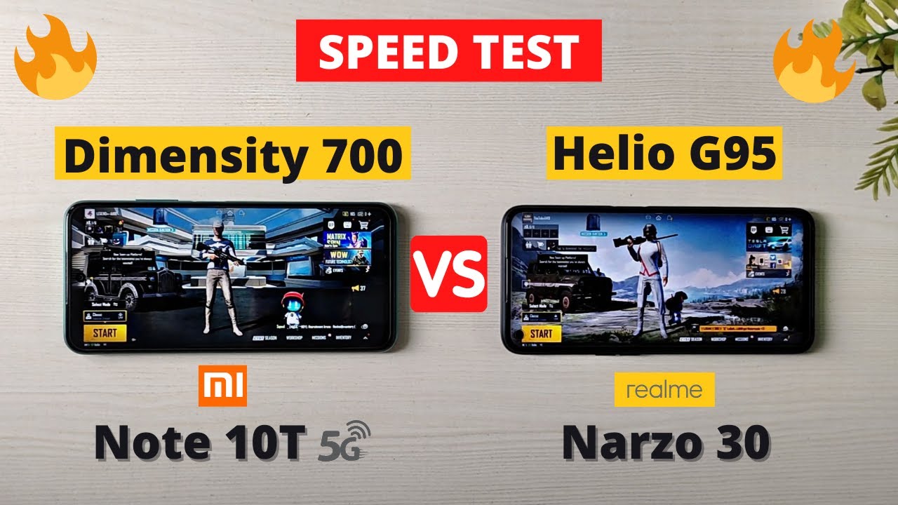 Realme Narzo 30 Vs Redmi Note 10T 5G Comparison And SpeedTest 🔥🔥🔥 (Helio G95 Vs Dimensity 700)