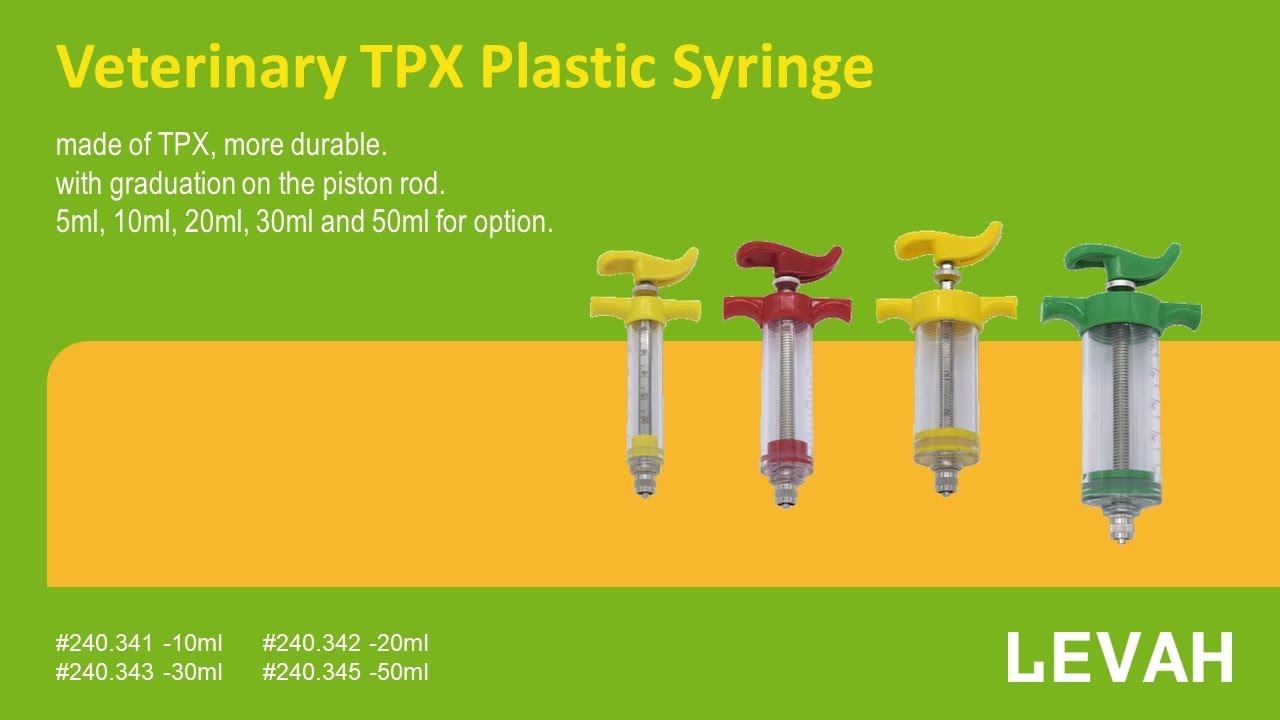 LEVAH -Veterinary TPX syringe, veterinary injector, plastic steel syringe China Factory Supplier