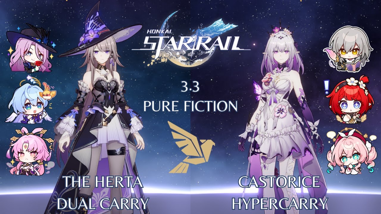 E0S0 The Herta Dual Carry and E0S1 Castorice Hypercarry - 3.3 Pure Fiction 4 - Honkai Star Rail