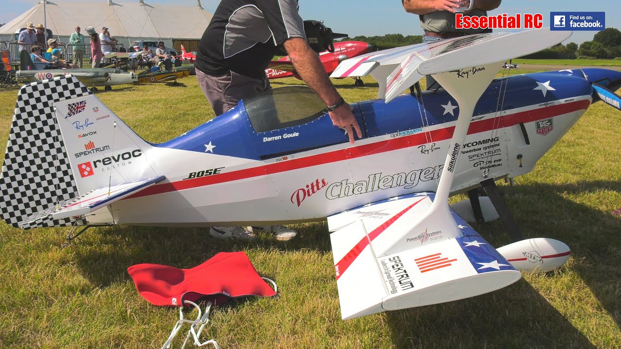 JUST WOW !!! KIT BUILT 50% SCALE RC PITTS CHALLENGER BIPLANE - SMOKING AEROBATICS